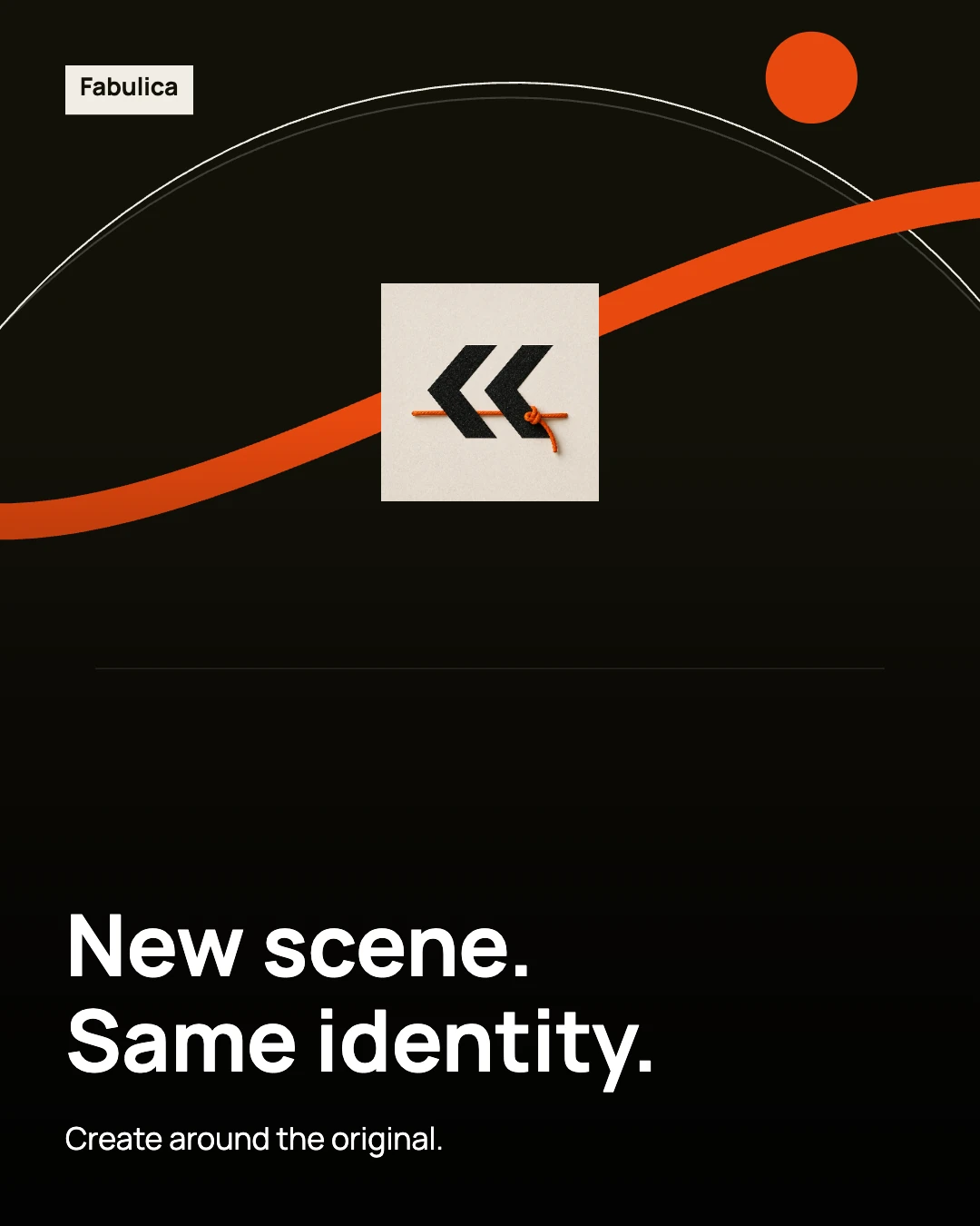 New scene. Same identity. The original Fabulica mark is placed without redrawing.